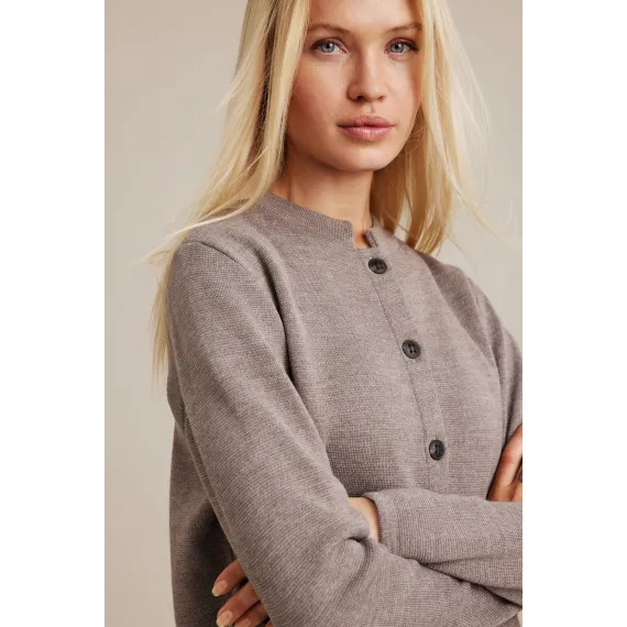 Sibin Linnebjerg. DELL cardigan. Light melange grey