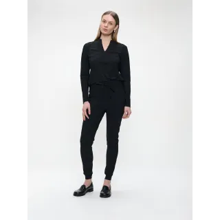 Jane Lushka. Andrea top LS technical jersey. Black