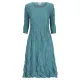 Alquema. 3/4 Sleeve Smash Pocket Dress. Smoky blue