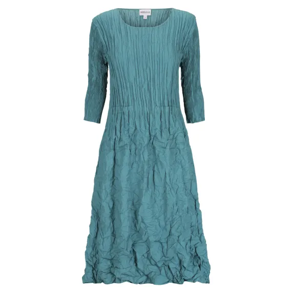 Alquema. 3/4 Sleeve Smash Pocket Dress. Smoky blue