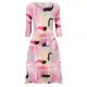 Alquema. 3/4 Smash Pocket Dress. Flamingos