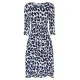 Alquema. 3/4 Sleeve Smash Pocket Dress. Indigo leopard