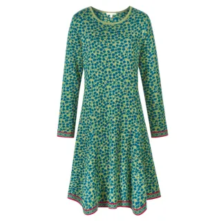 Himalaya. Fullie Jacquard kjole. Flaskegrønn
