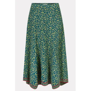 Himalaya.  Sisa jaquard langt skjørt. Flaskegrønn