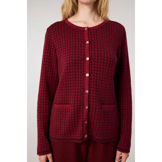 Himalaya.  Raida jacquard jakke. Aubergine/bordeaux