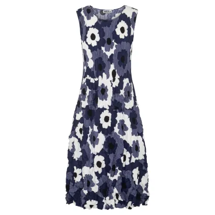 Alquema. Smash Pocket Dress. Indigo Flower spot