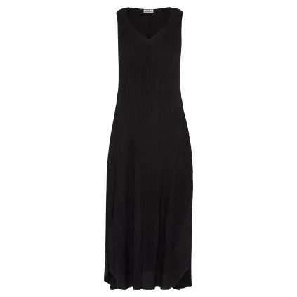Alquema. Long estrella dress. Plain black