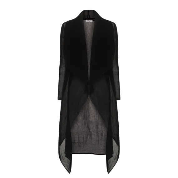 Collare coat. Plain black