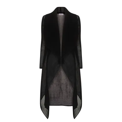 Collare coat. Plain black