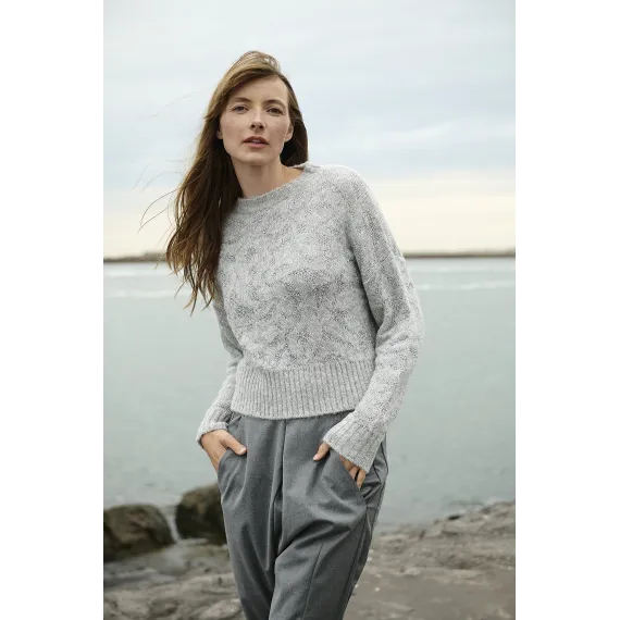 Jane Lushka.Pullover shiny alpaca. Silver