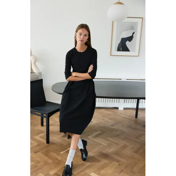 Jane Lushka. Heide tech. jersey dress LS Black