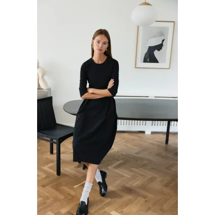 Jane Lushka. Heide tech. jersey dress LS Black