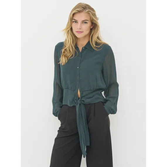 NÜ.BILLIE skjorte. Petrol green mix