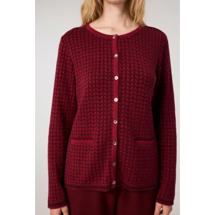 Himalaya.  Raida jacquard jakke. Aubergine/bordeaux