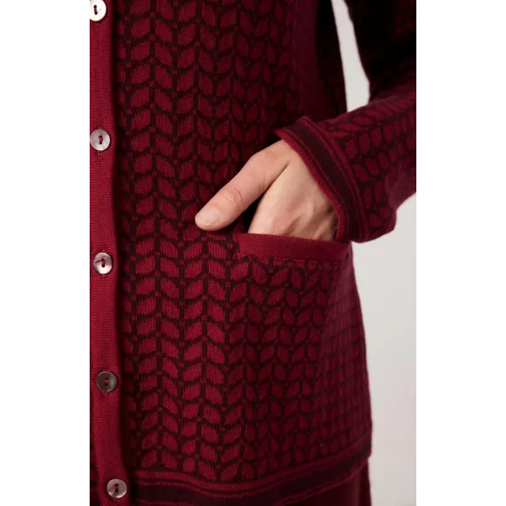 Himalaya.  Raida jacquard jakke. Aubergine/bordeaux