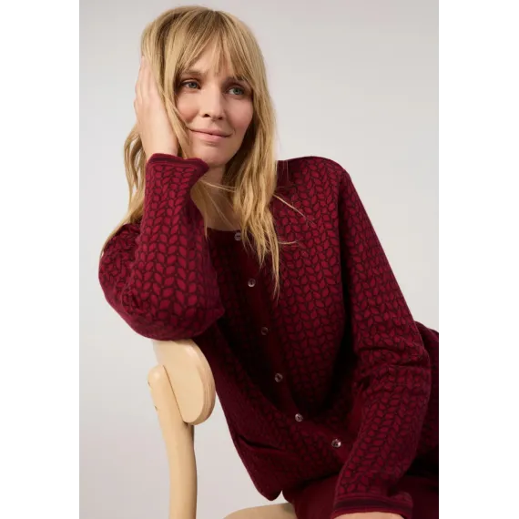 Himalaya.  Raida jacquard jakke. Aubergine/bordeaux