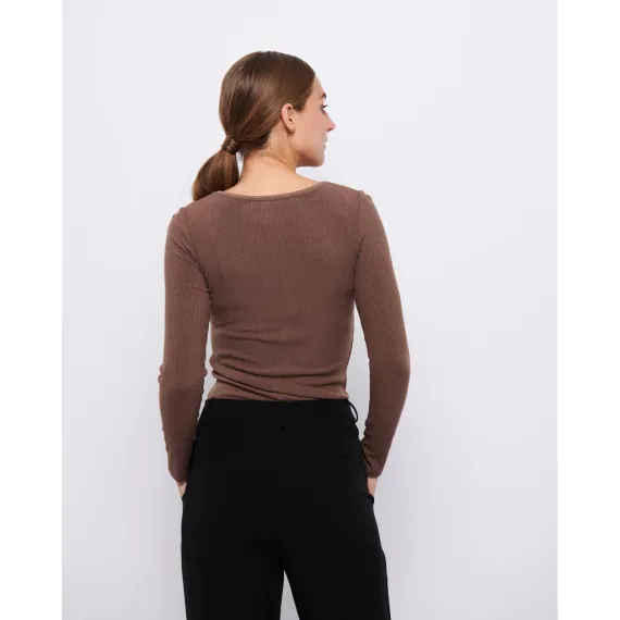 LA ROUGE. Lisa L/S t-shirt. Dark brown