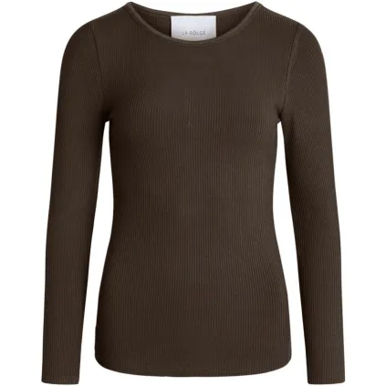 LA ROUGE. Lisa L/S t-shirt. Dark brown