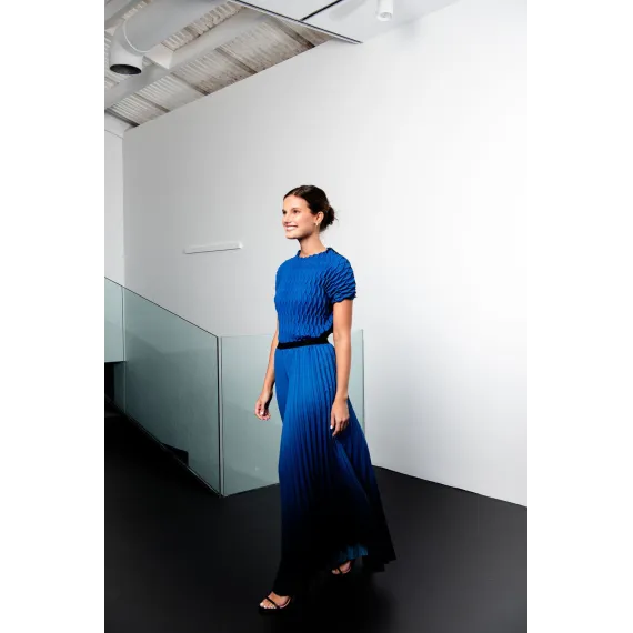 Alquema. Boxy pant. Royal to ink