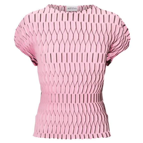 Alquema. Lantern tee.  Pink/chocolate