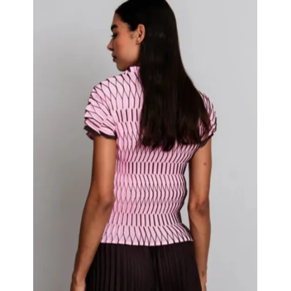 Alquema. Lantern tee.  Pink/chocolate