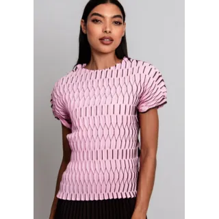 Alquema. Lantern tee.  Pink/chocolate