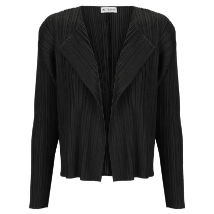 Alquema. Simply pleat bolero. Black