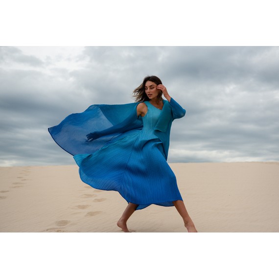 Alquema. Collare coat. Marsmellow to indigo