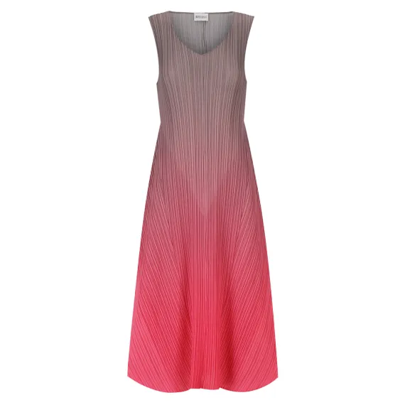 Alquema. Long estrella dress. Smoky hot pink