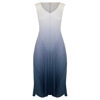 Alquema. Long estrella dress. Marsmellow to indigo