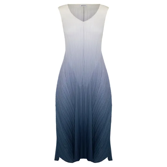 Alquema. Long estrella dress. Marsmellow to indigo