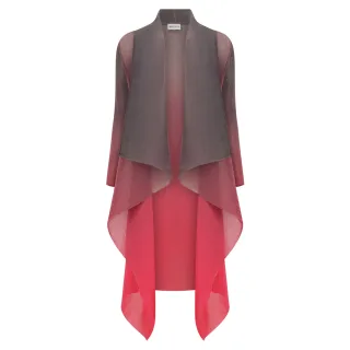 Alquema. Collare coat. Smoky hot pink