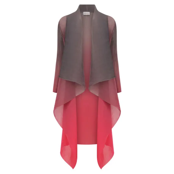 Alquema. Collare coat. Smoky hot pink