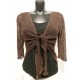 Strikket Bolero. Brun