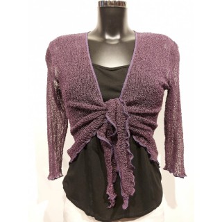Strikket Bolero. Mørk Lilla. Farge 38