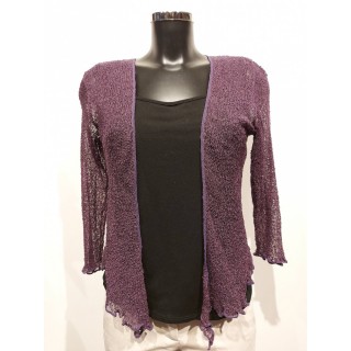 Strikket Bolero. Mørk Lilla. Farge 38