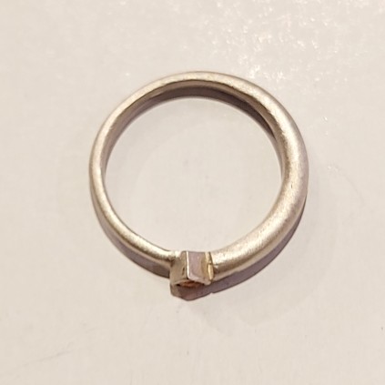 Sølvring med citrin 925S.