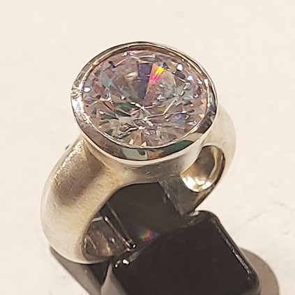 Sølvring. Cubic zirkonia.925S.