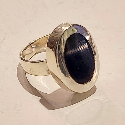 Sølvring. Onyx. 925S.