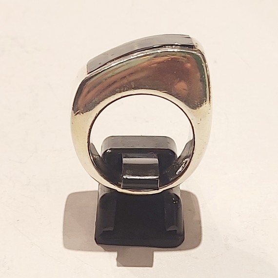 Sølvring. Onyx 925S.