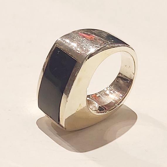 Sølvring. Onyx 925S.