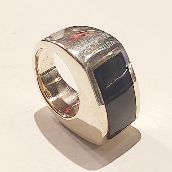 Sølvring. Onyx 925S.