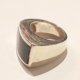 Sølvring. Onyx 925S.