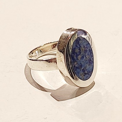 Sølvring. Lapis lazilu. 925S.