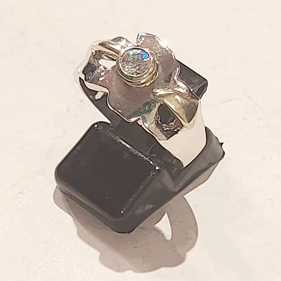 Sølvring med Cubic zirikonia. 925S.