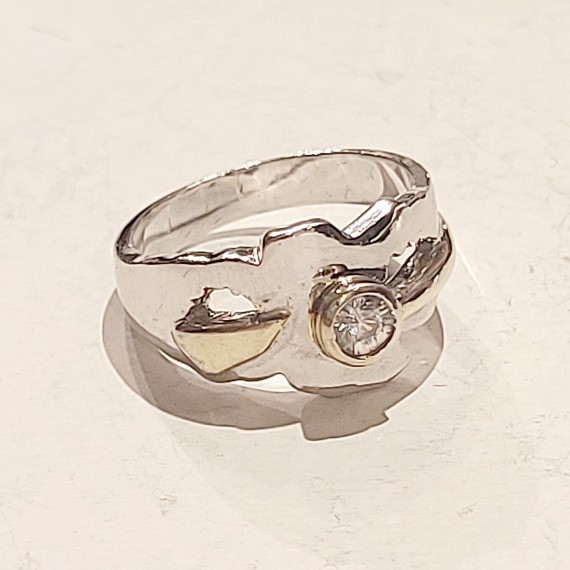 Sølvring med Cubic zirikonia. 925S.
